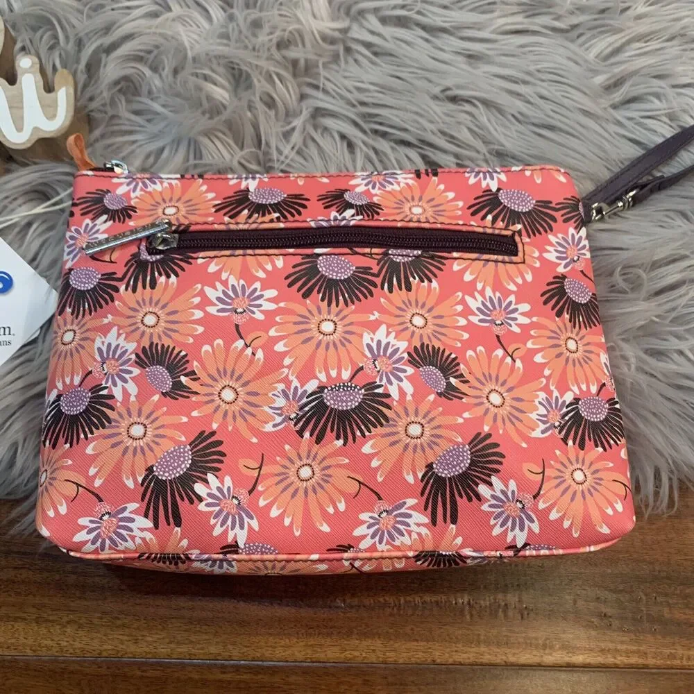 Kalencom Diaper Clutch Bag Changing Pad Orange Floral New